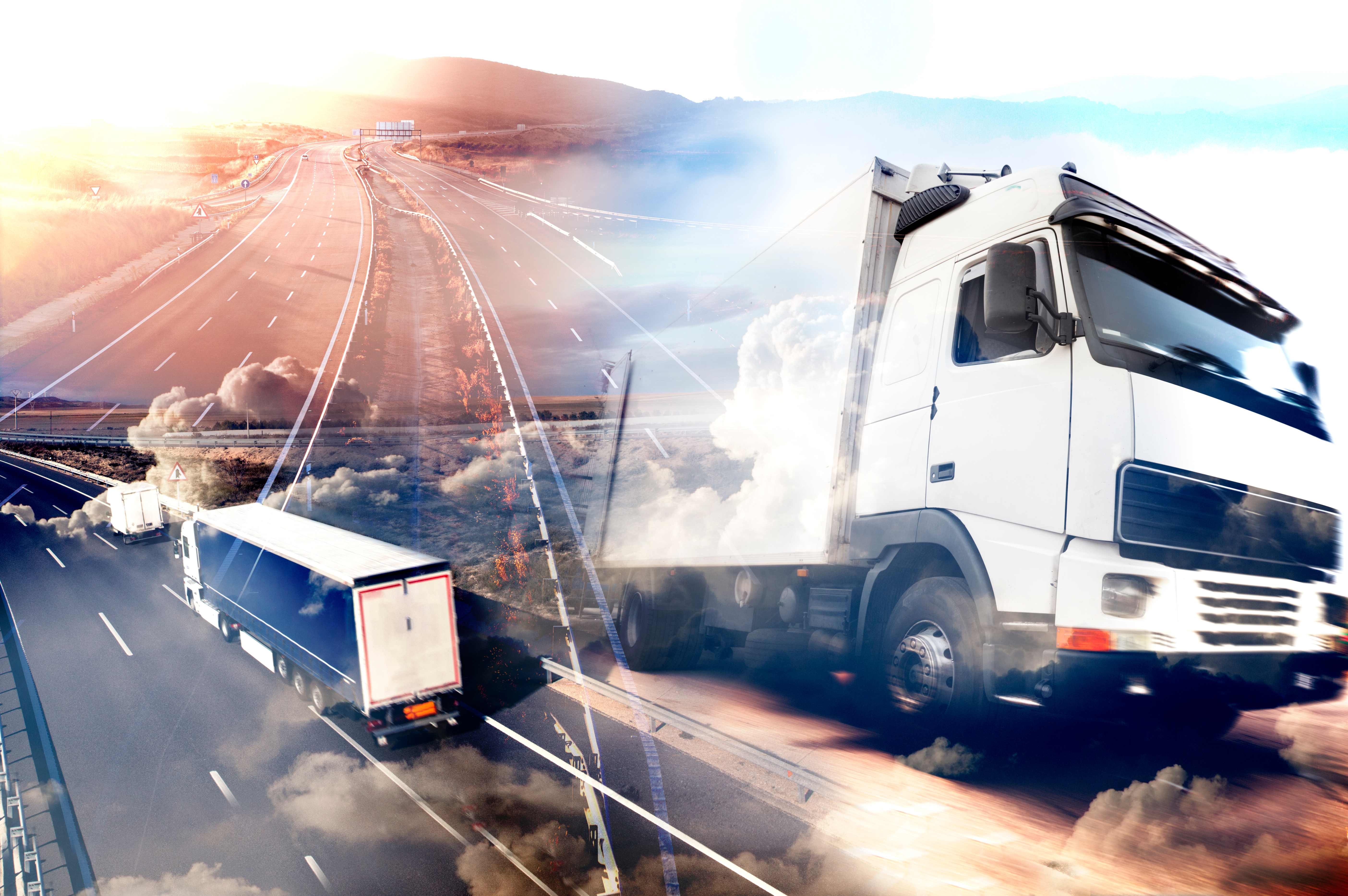 camion de transport acheminant des marchandises